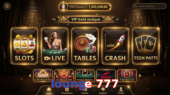 Main screen of Lounge 777 casino page for PK players